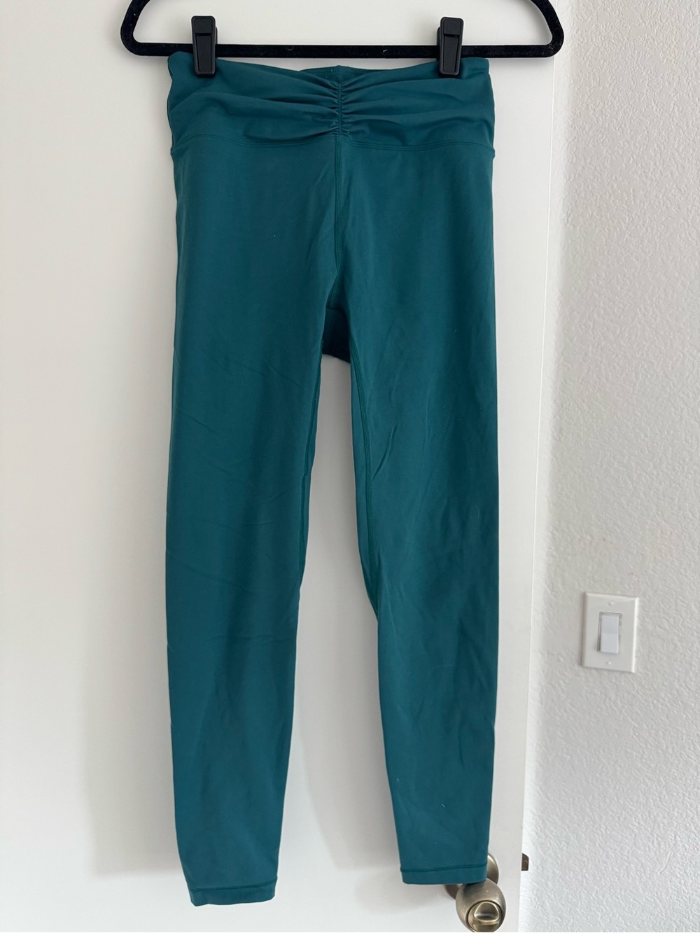 Something Navy x Bandier - Ruched Waist Teal Active Leggings for Women